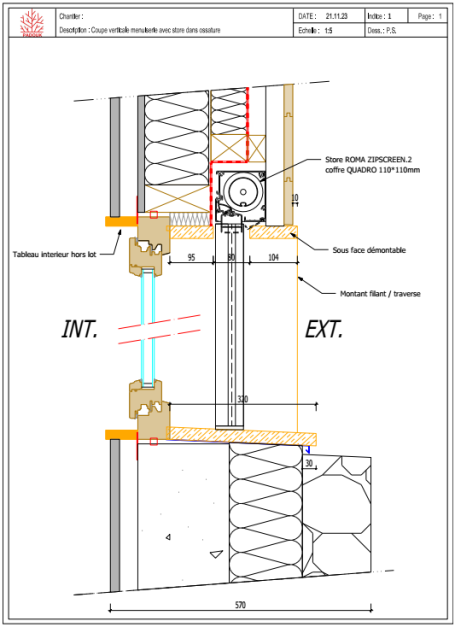 intégration du volet roulant